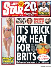 Daily Star (UK) Newspaper Front Page for 10 October 2017