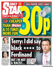 Daily Star (UK) Newspaper Front Page for 10 July 2012
