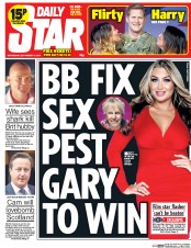 Daily Star (UK) Newspaper Front Page for 10 September 2014