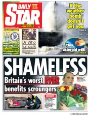 Daily Star (UK) Newspaper Front Page for 11 December 2014