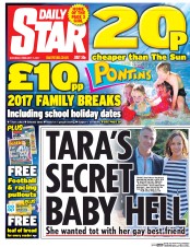 Daily Star (UK) Newspaper Front Page for 11 February 2017