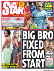 Daily Star (UK) Newspaper Front Page for 11 May 2015