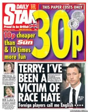 Daily Star (UK) Newspaper Front Page for 11 July 2012