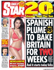 Daily Star (UK) Newspaper Front Page for 11 August 2016