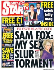 Daily Star (UK) Newspaper Front Page for 11 August 2018