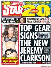 Daily Star (UK) Newspaper Front Page for 12 February 2016