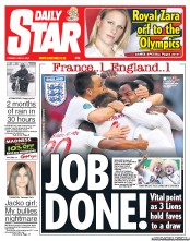 Daily Star (UK) Newspaper Front Page for 12 June 2012