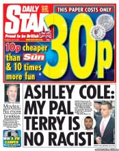 Daily Star (UK) Newspaper Front Page for 12 July 2012