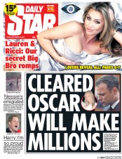 Daily Star (UK) Newspaper Front Page for 12 September 2014