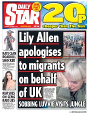 Daily Star (UK) Newspaper Front Page for 13 October 2016