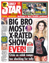 Daily Star (UK) Newspaper Front Page for 13 January 2014