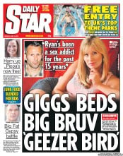 Daily Star (UK) Newspaper Front Page for 13 June 2011