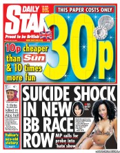 Daily Star (UK) Newspaper Front Page for 13 July 2012