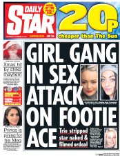 Daily Star (UK) Newspaper Front Page for 14 December 2016