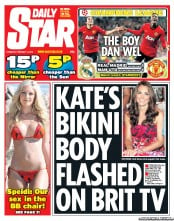 Daily Star (UK) Newspaper Front Page for 14 February 2013