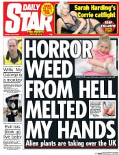 Daily Star (UK) Newspaper Front Page for 14 July 2015