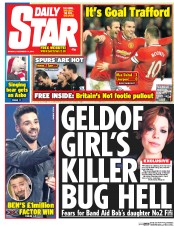 Daily Star (UK) Newspaper Front Page for 15 December 2014