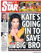 Daily Star Newspaper Front Page (UK) for 15 January 2015