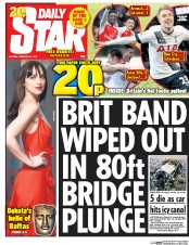 Daily Star (UK) Newspaper Front Page for 15 February 2016