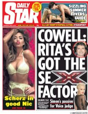 Daily Star (UK) Newspaper Front Page for 15 April 2015