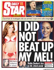 Daily Star (UK) Newspaper Front Page for 16 December 2014