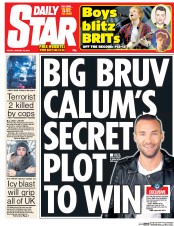 Daily Star Newspaper Front Page (UK) for 16 January 2015