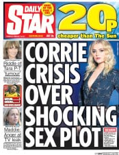Daily Star (UK) Newspaper Front Page for 16 February 2017