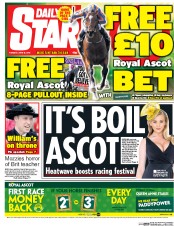 Daily Star (UK) Newspaper Front Page for 16 June 2015