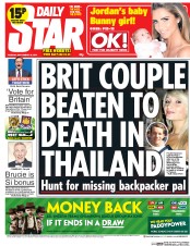 Daily Star Newspaper Front Page (UK) for 16 September 2014