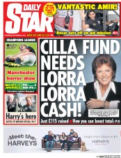 Daily Star (UK) Newspaper Front Page for 16 September 2015