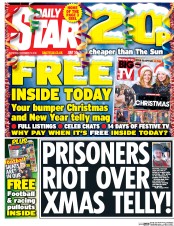 Daily Star (UK) Newspaper Front Page for 17 December 2016