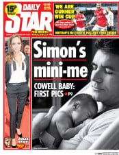 Daily Star (UK) Newspaper Front Page for 17 February 2014