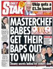 Daily Star Newspaper Front Page (UK) for 17 April 2015