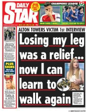 Daily Star Newspaper Front Page (UK) for 17 September 2015