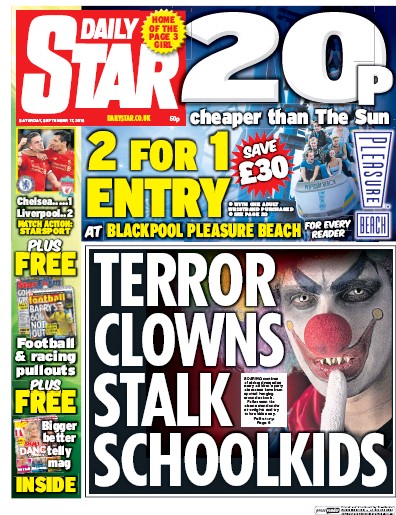 Daily Star Newspaper Front Page (UK) for 17 September 2016