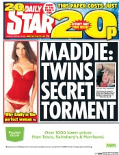 Daily Star (UK) Newspaper Front Page for 18 February 2016