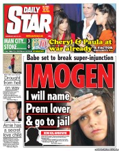 Daily Star (UK) Newspaper Front Page for 18 May 2011