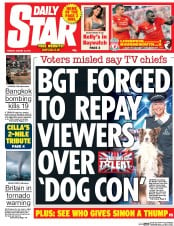 Daily Star (UK) Newspaper Front Page for 18 August 2015