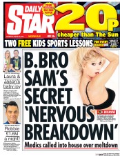 Daily Star (UK) Newspaper Front Page for 18 August 2016