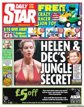 Daily Star Newspaper Front Page (UK) for 19 November 2012