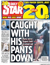 Daily Star (UK) Newspaper Front Page for 19 November 2015