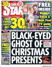 Daily Star (UK) Newspaper Front Page for 19 December 2015