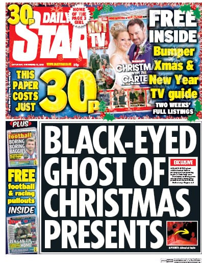 Daily Star Newspaper Front Page (UK) for 19 December 2015