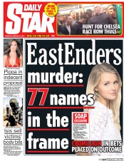 Daily Star (UK) Newspaper Front Page for 19 February 2015
