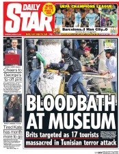 Daily Star (UK) Newspaper Front Page for 19 March 2015