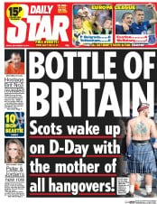 Daily Star (UK) Newspaper Front Page for 19 September 2014