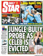 Daily Star (UK) Newspaper Front Page for 1 December 2014