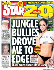 Daily Star (UK) Newspaper Front Page for 1 December 2015