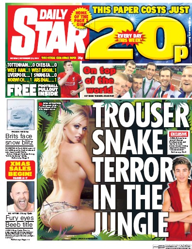 Daily Star Newspaper Front Page (UK) for 1 December 2015