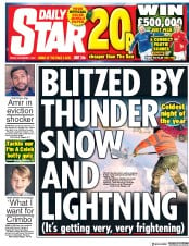 Daily Star (UK) Newspaper Front Page for 1 December 2017